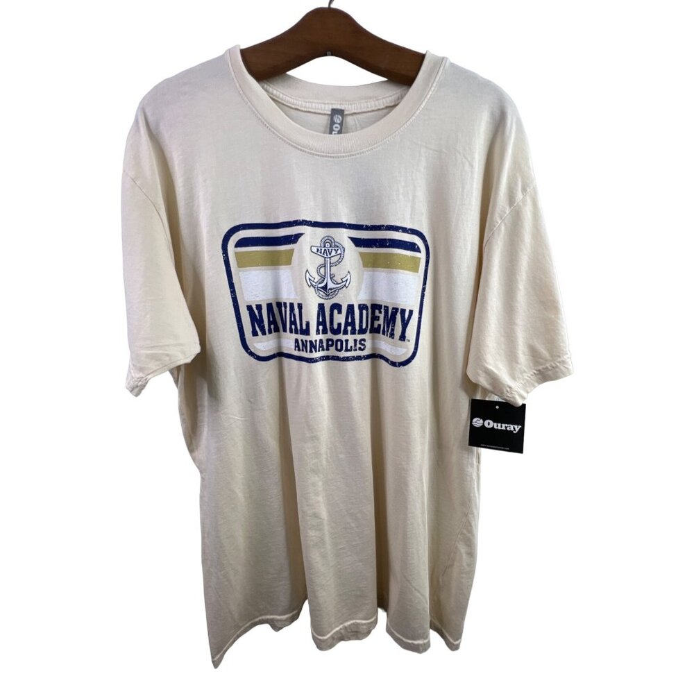 Ouray TShirt Size Large Pigment Dyed Short Sleeve Naval Academy Annapolis NEW